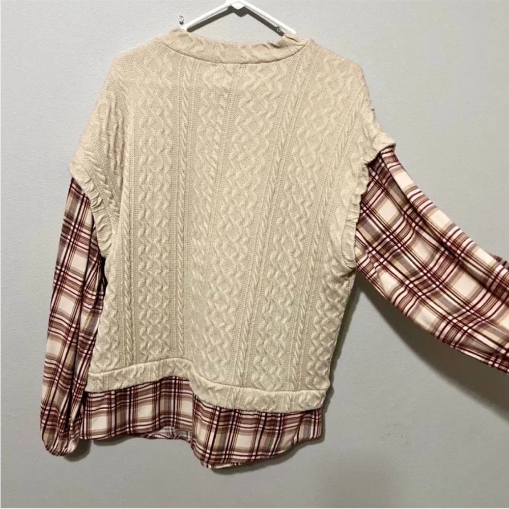 Maurices Beige Cable Knit Sweater Vest size XL - Picture 2 of 6